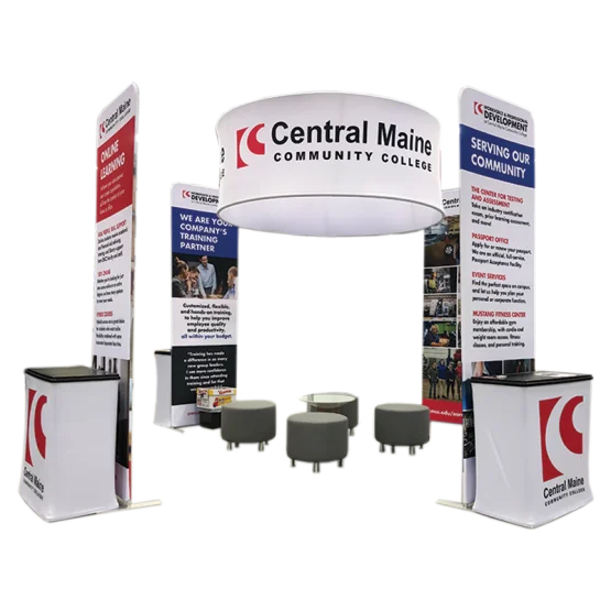 Custom Printing Exhibition Advertising Skybox Overhead Trade Show Sign Display Ceiling Fabric Hanging Banner