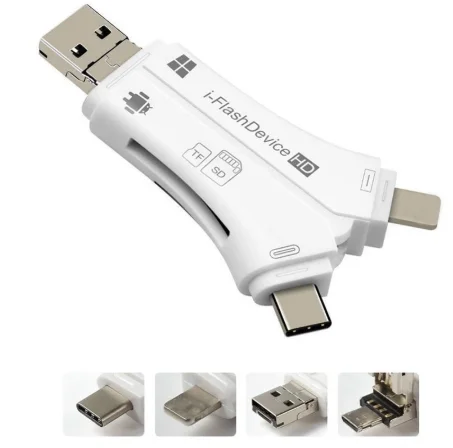  4 в 1 iFlash Drive USB TF кардридер адаптер для iPhone pro 11 X max 6 6s 7 8 iPad Macbook