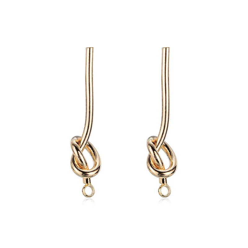 Hot Selling Jewelry S925 Silver Needle Original Personality Knotted Earrings Diy Accessories For Woman Earrings