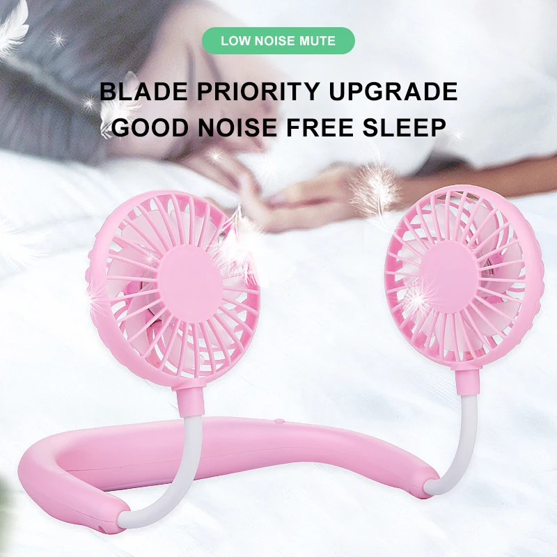 New Silent Mini Cooling Fan USB Rechargeable  Portable Wearable Sports Hanging Neck Fan