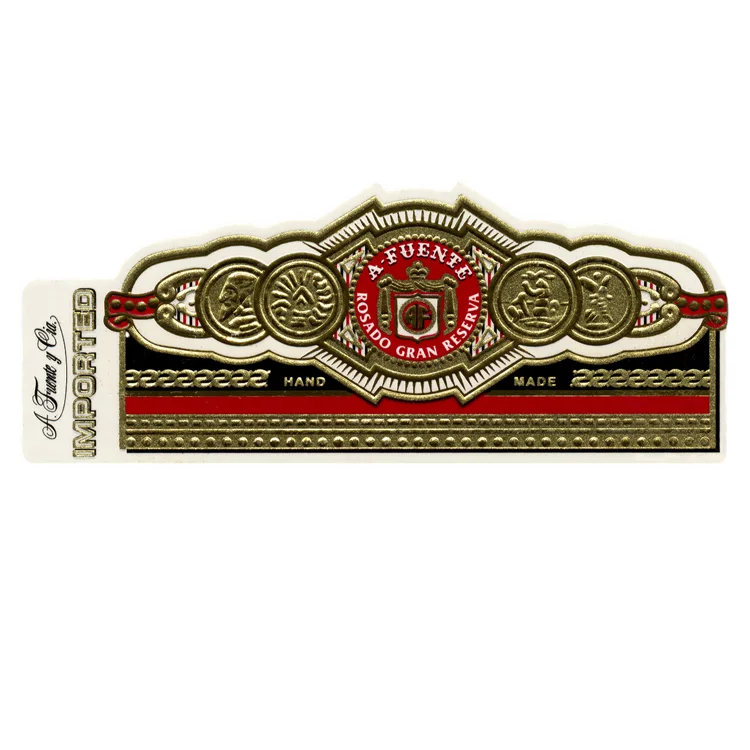 Custom Various embossing Cigar Label Waterproof Embossed Cigar Bands Cigar Ring Sticker