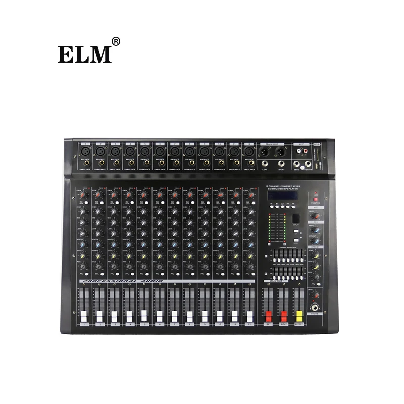 12 channel Professional Sound Equipment 350W 16 DSP stereo power mixer amplifier