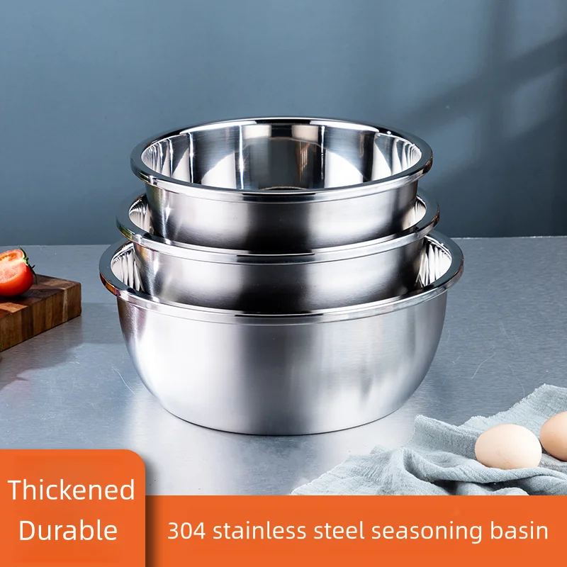 Modern wash fruit vegetable basin europe round deep bowl food wash mixing salad basin food grade stainless steel basin