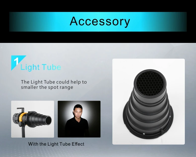  Falcon Eyes 100W Pulsar P-5TD 3200K-5600K adjustable focus professional photography photo video studio led fresnel spot light