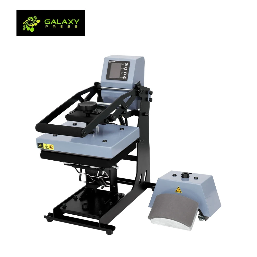 Galaxy Wholesale GS-604 Ramlock Logo And Cap 2 In 1 Hat Heat Press Machine For Logo Printing