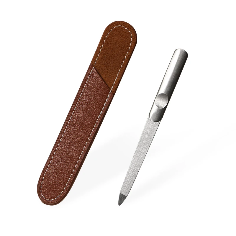 MISS YOU  12.6 CM  Factory Direct Wholesale Metal Stainless steel  Nail File with PU Leather Pouch