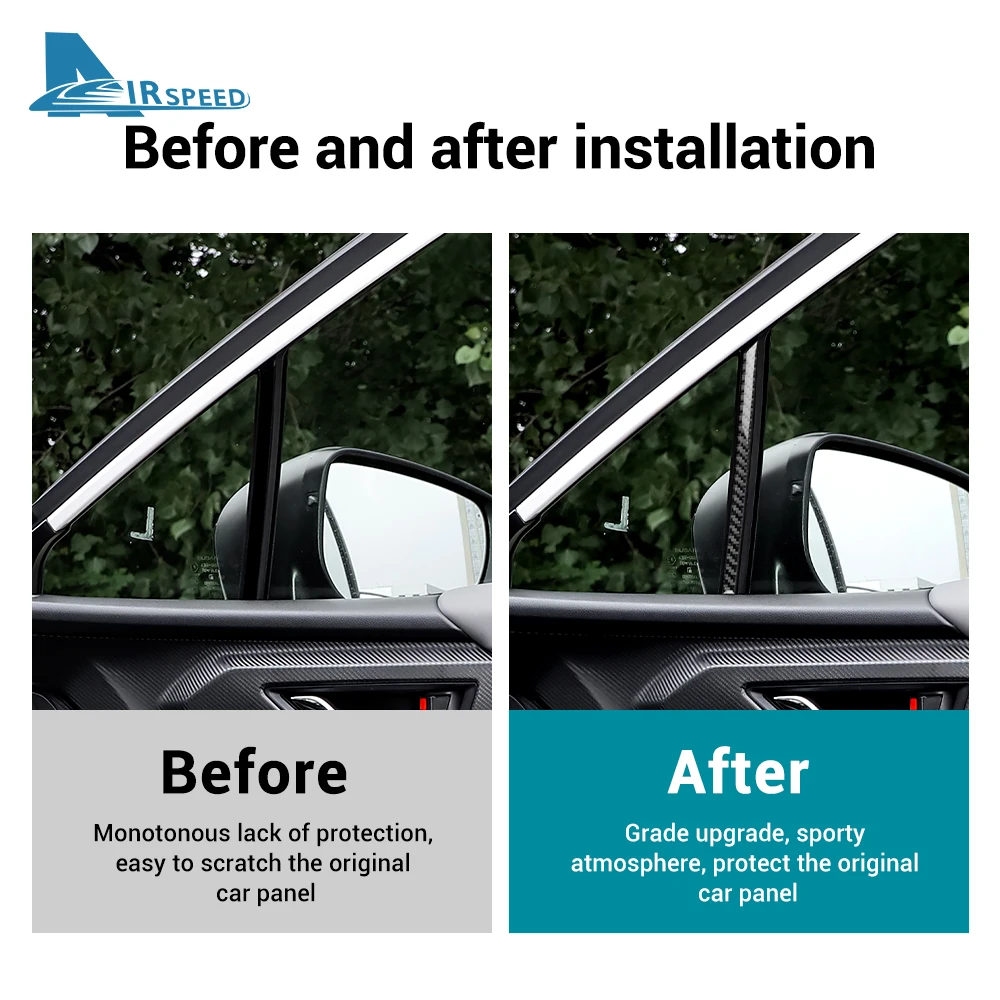 Real Soft Carbon Fiber Sticker For Subaru Crosstrek Impreza 2024 Car Front Door Triangle Window Interior Accessories