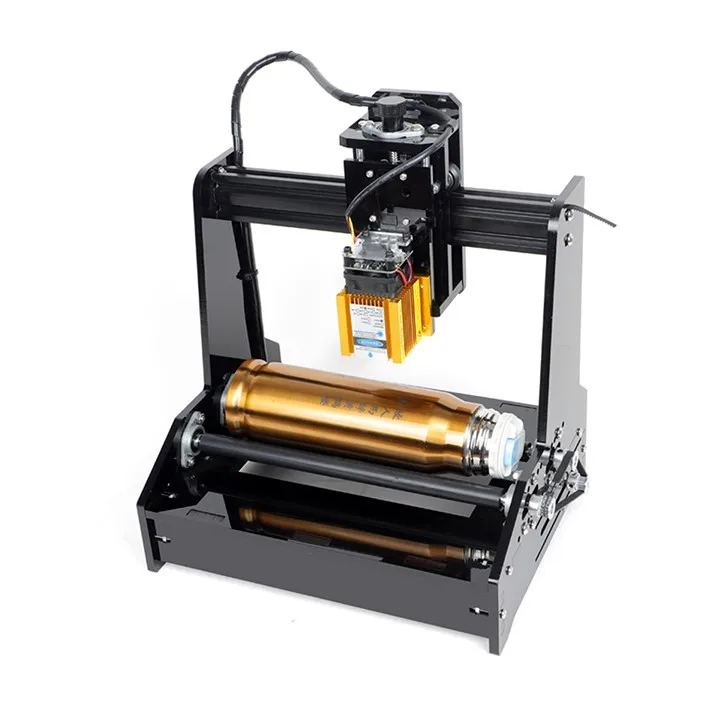 DIY Cylindrical CNC Laser Engraving Machine For Cylindrical Bottles add 15W can work for Stainless Steel
