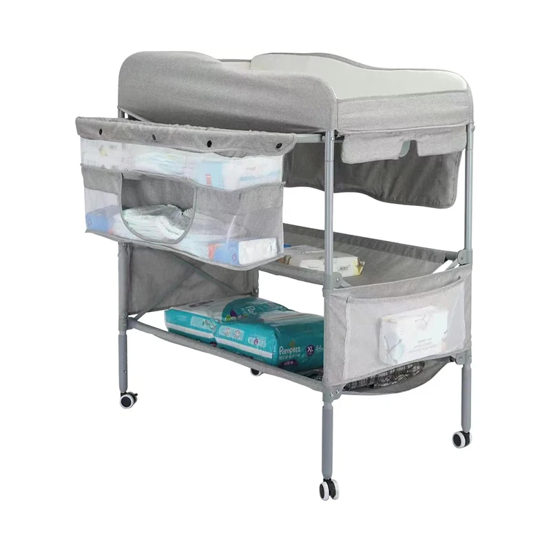 Kids diaper table organizer portable bath nursing changing table multipurpose standing baby bathing table