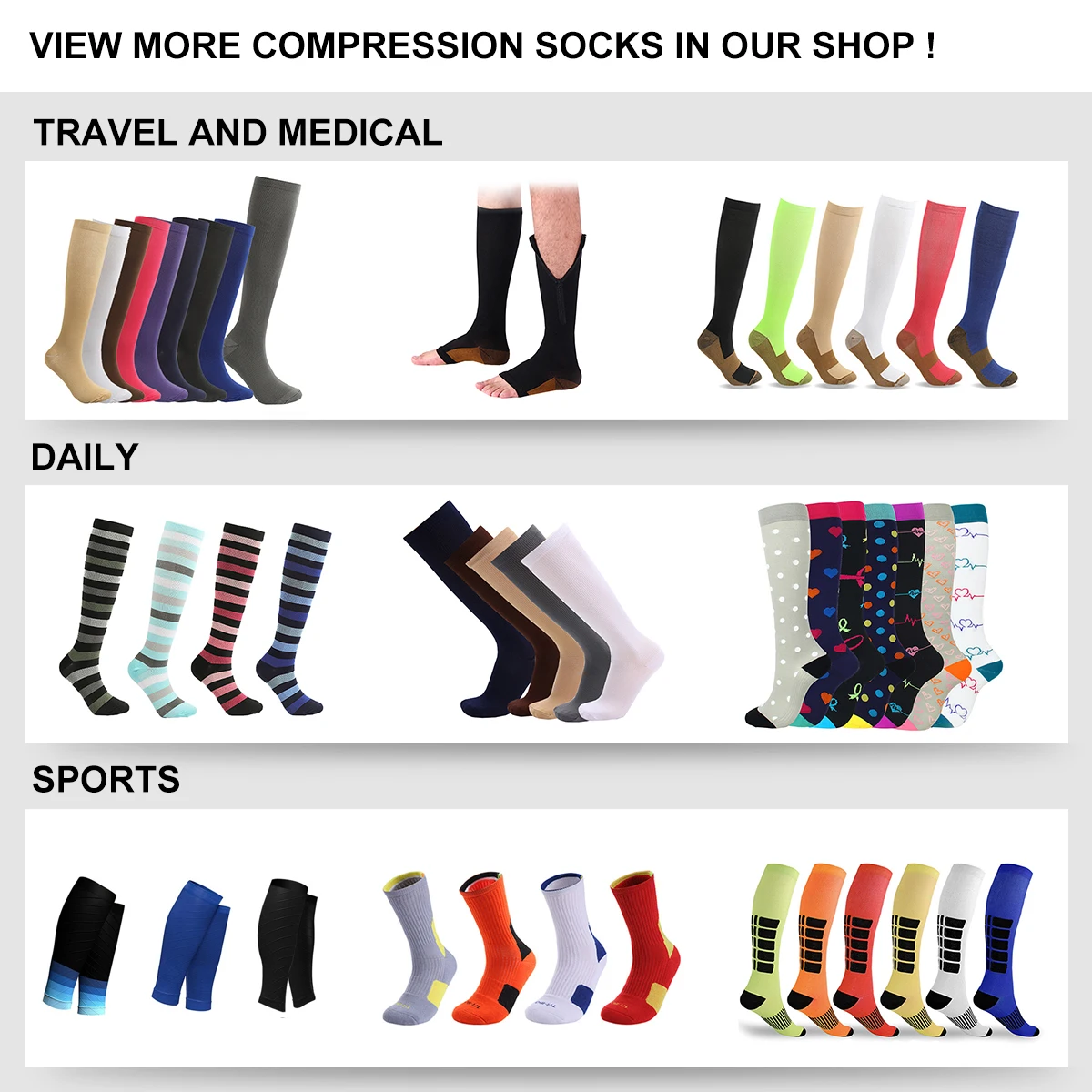 HT-I-B0055 bamboo compression socks