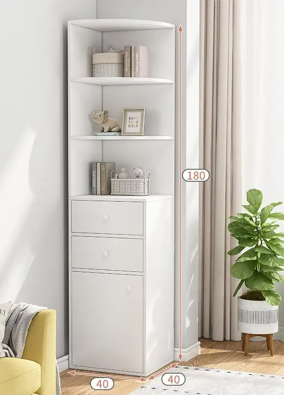 Bookshelf floor simple home small bedroom living room narrow slit small bookcase against the wall corner storage shelf