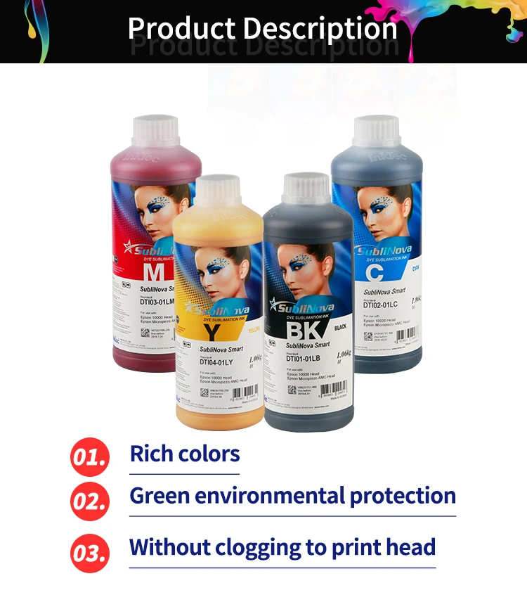 Innovative Korea Imported 6-Colour Sublimation Ink for Eps XP600/I3200/5113 Head Inkjet Printing Includes White Ink 1L/bottle