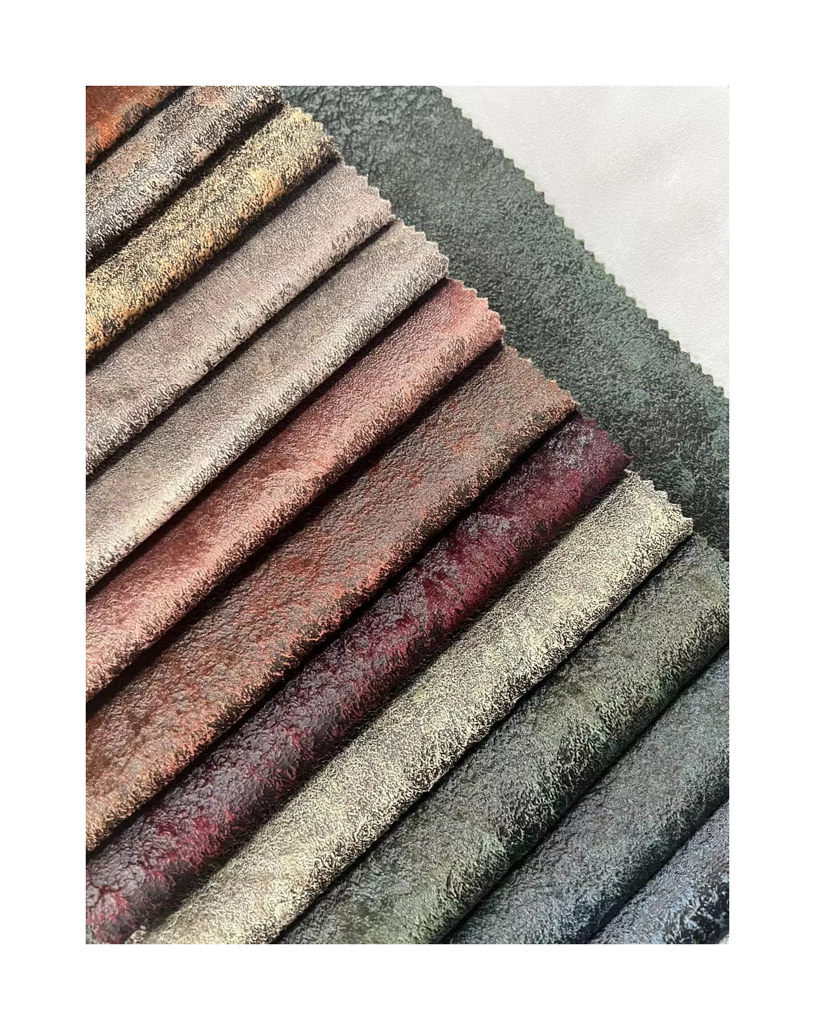 Langsum#VAN GOGH#Bronzed suede fabric printed velvet sofa fabric home textile fabric for home decor sofa cover mattress