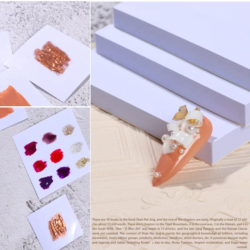 50pcs Disposable Tinting Gel  Paper Nail Toning Palettes Waterproof UV Gel Painting Tool Nail Polish Color Mixing Tray