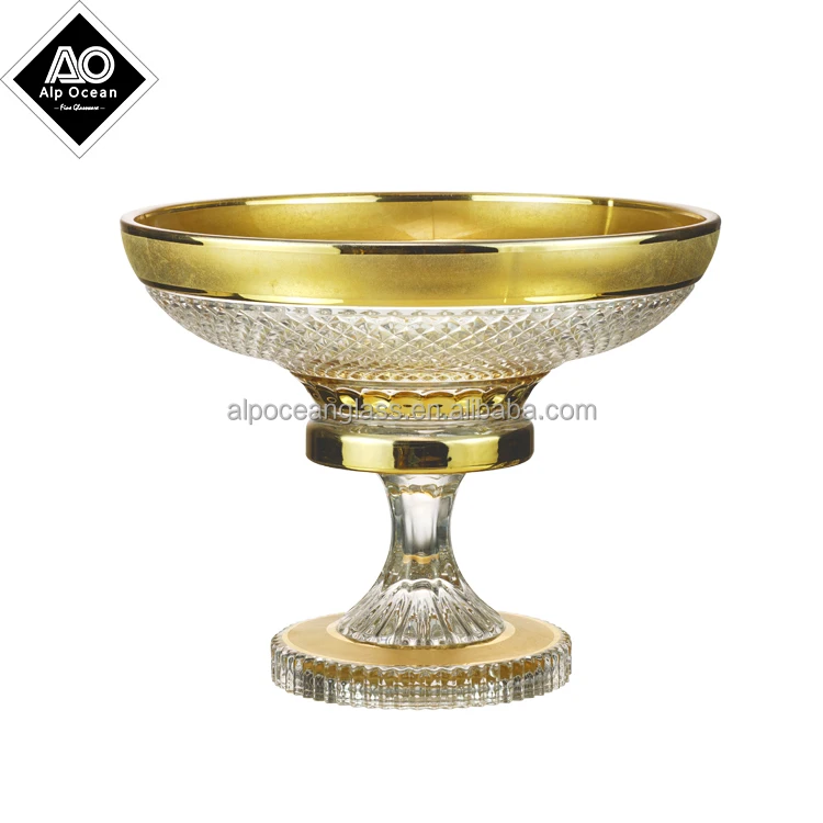 Gold crystal bowl with Bohemia Design