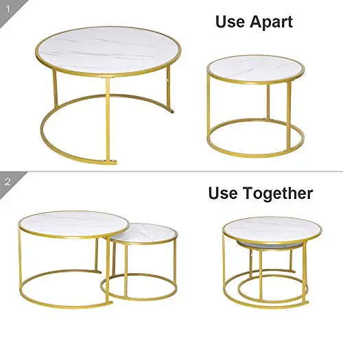 
modern round nesting coffee table set of 2 