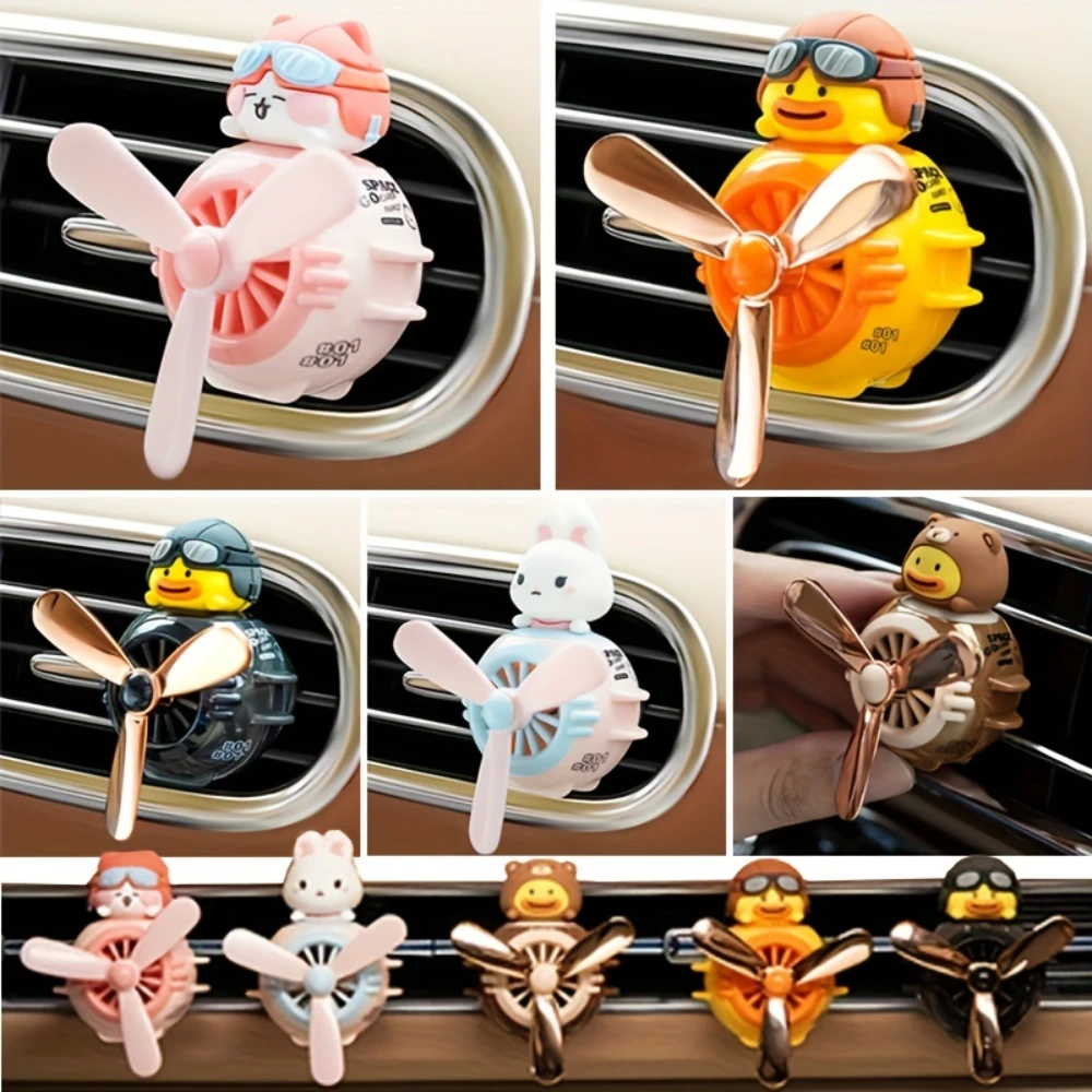 Car Air Conditioner Air Outlet Magnetic Suction Cartoon Doll Aromatherapy Car Ornaments Contains Cologne And Lemon Flavor Slices