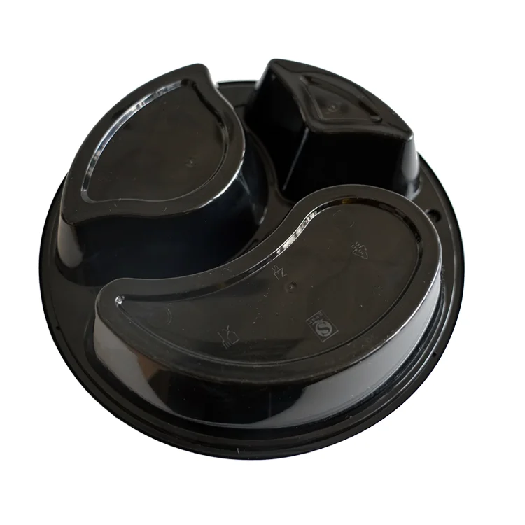 Custom restaurant to go containers food disposable round black disposable food container take out leakproof food containers