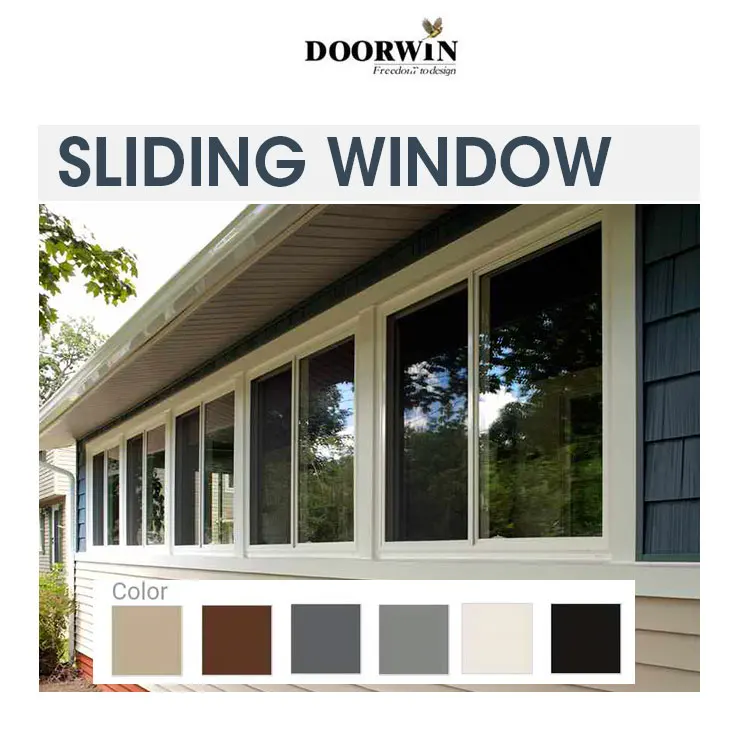 High quality commercial use glass windows hot sale tempered aluminium glass sliding windows