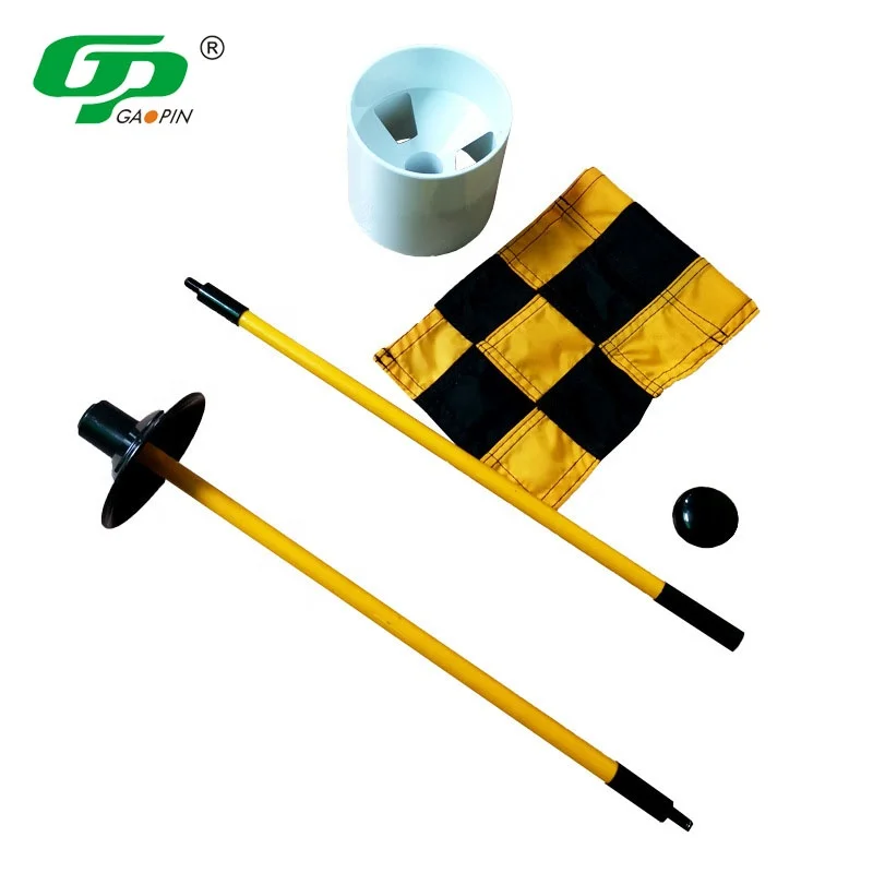 High Quality Golf Putting Green Flag Flagpoles Plastic Golf Hole Pole Cup Fiberglass Golf Flag Pole Flagpole Flagstick Set