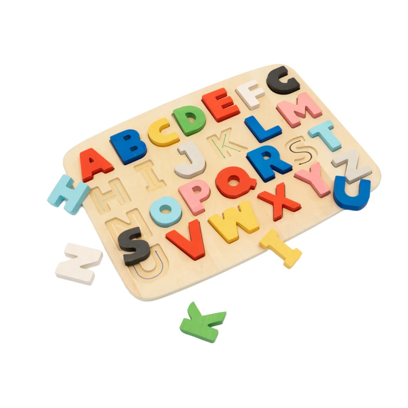 KIU Preschool Wooden Alphabet Puzzles Abc Puzzle Board Letter Puzzle board Toddlers Educational Learning Letters Toy