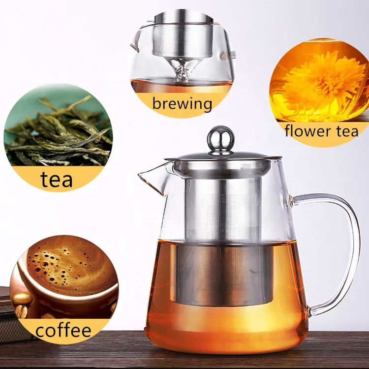 Handmade Borosilicate Glass Tea Pot Custom Clear Mini Glass Teapot Heat Resistant Glass Teapots