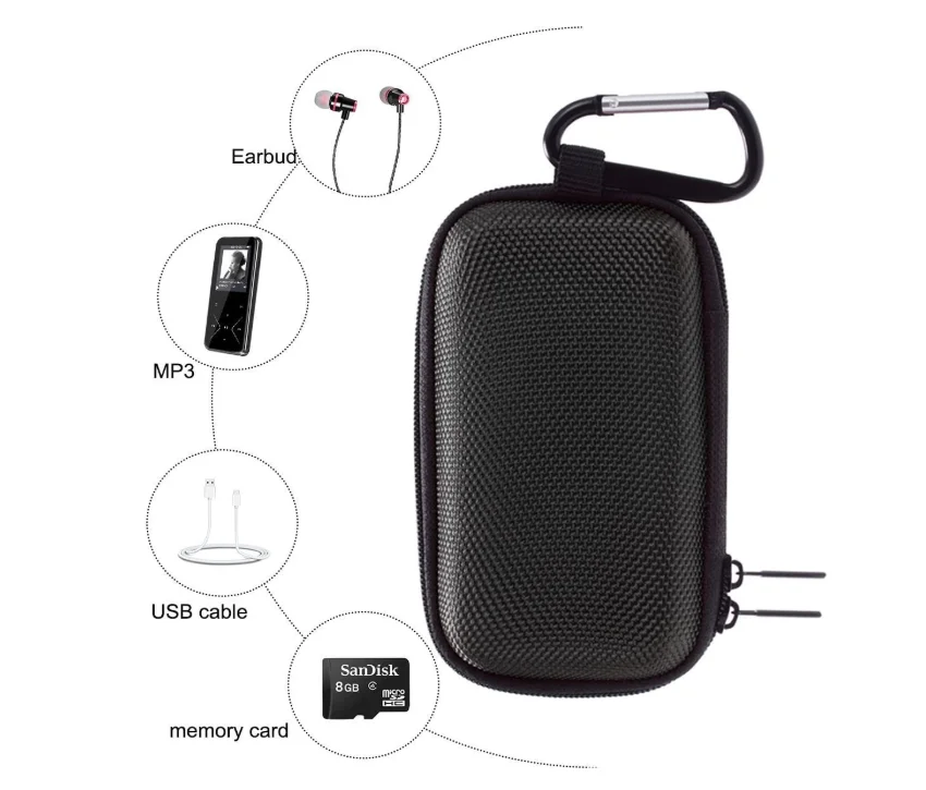 Custom Durable Hard Shell Portable Protection Travel Carrying Case for MP3 MP4 Players iPod USB Cable Hard Driver