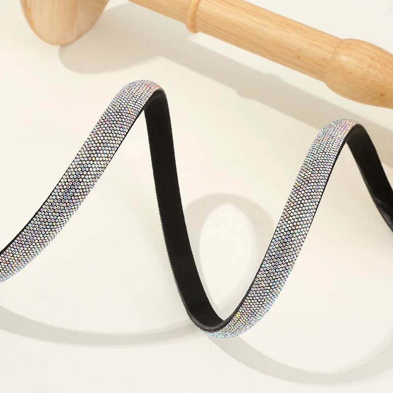 Colorful 11 Rows 15mm Hotfix Strip rhinestone Rope For Full Crystal Cotton Shoe Upper Bag Trimming Diamond Strass Rope