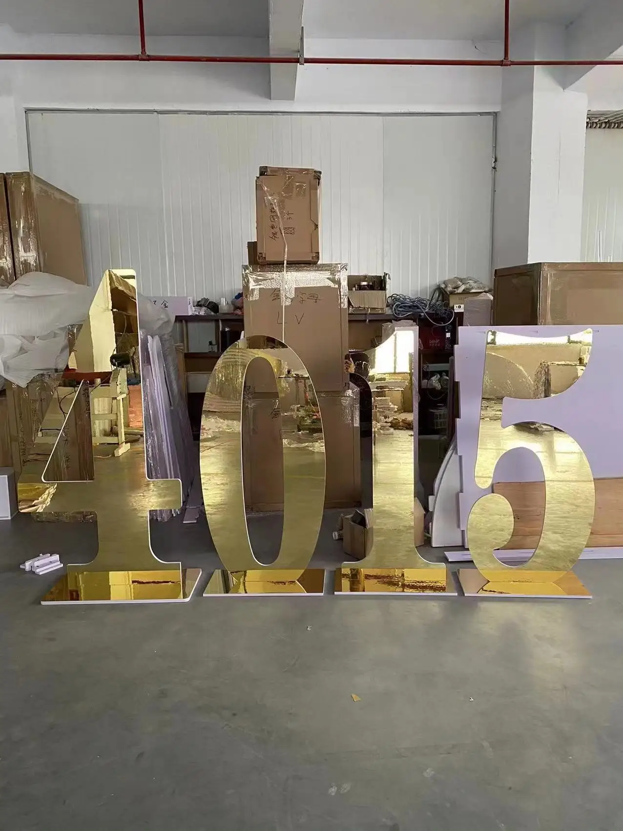 Popular Acrylic Mirrored 4ft Golden Number Number Stand 5ft Backdrop Panel for Wedding Party Decorations