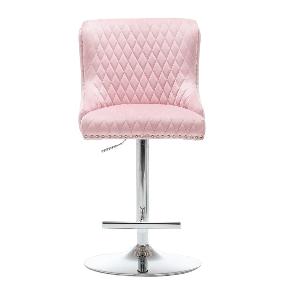 Amazon Hot Sale Luxury Velvet Kitchen Counter Bar Stool  Chair