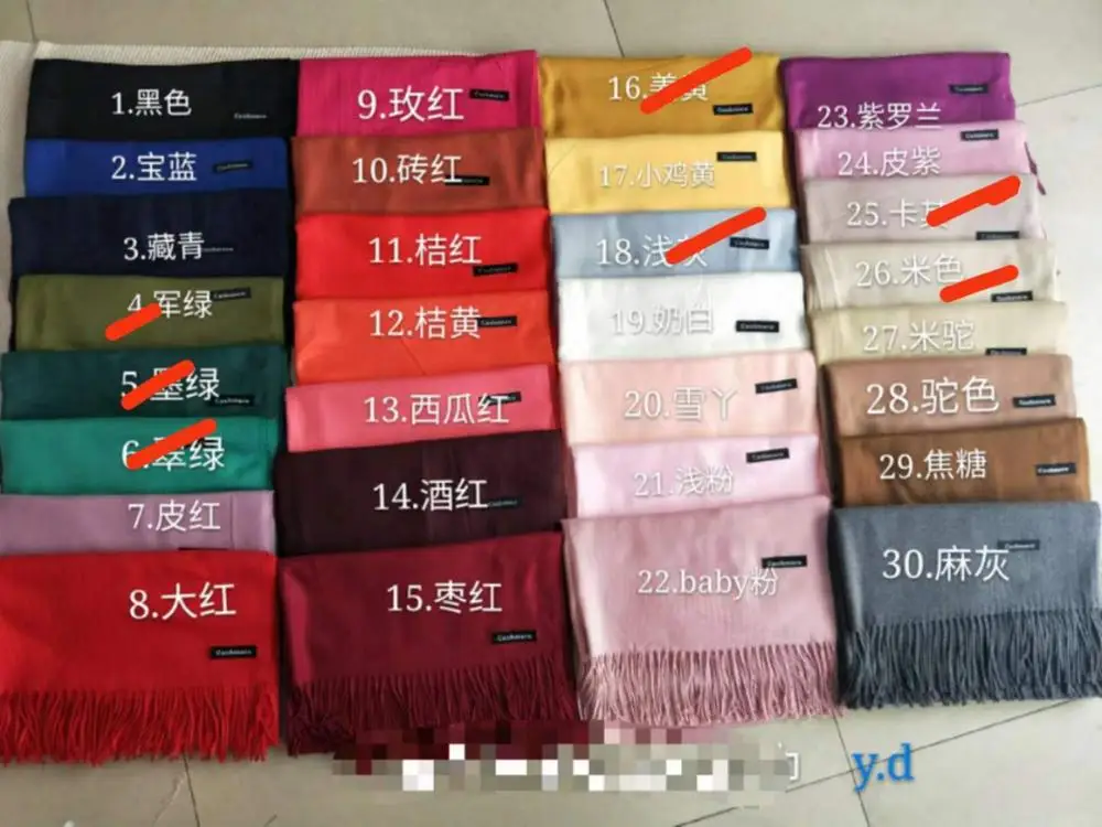 Wholesale 2020 new arrival soft soild long cashmere scarf high quality fashion cheap plain shawls for women pashmina