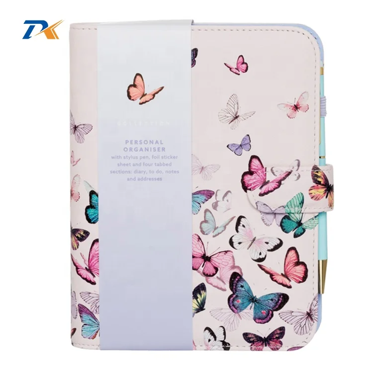 Hot sale 2020 custom print pocket  Undated Personal Butterflies Organiser