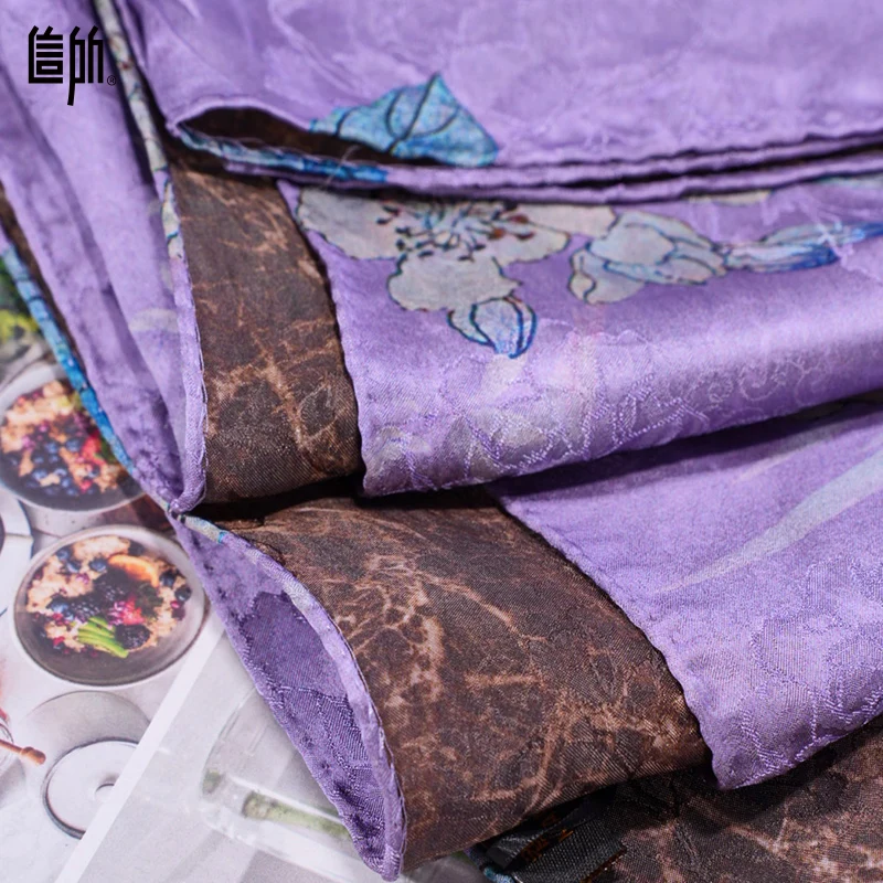 Custom Silk Scarf Vintage Design 100% Viscose Satin Cloud Gauze Hair Wrap Satin Printed Women Neck Scarf