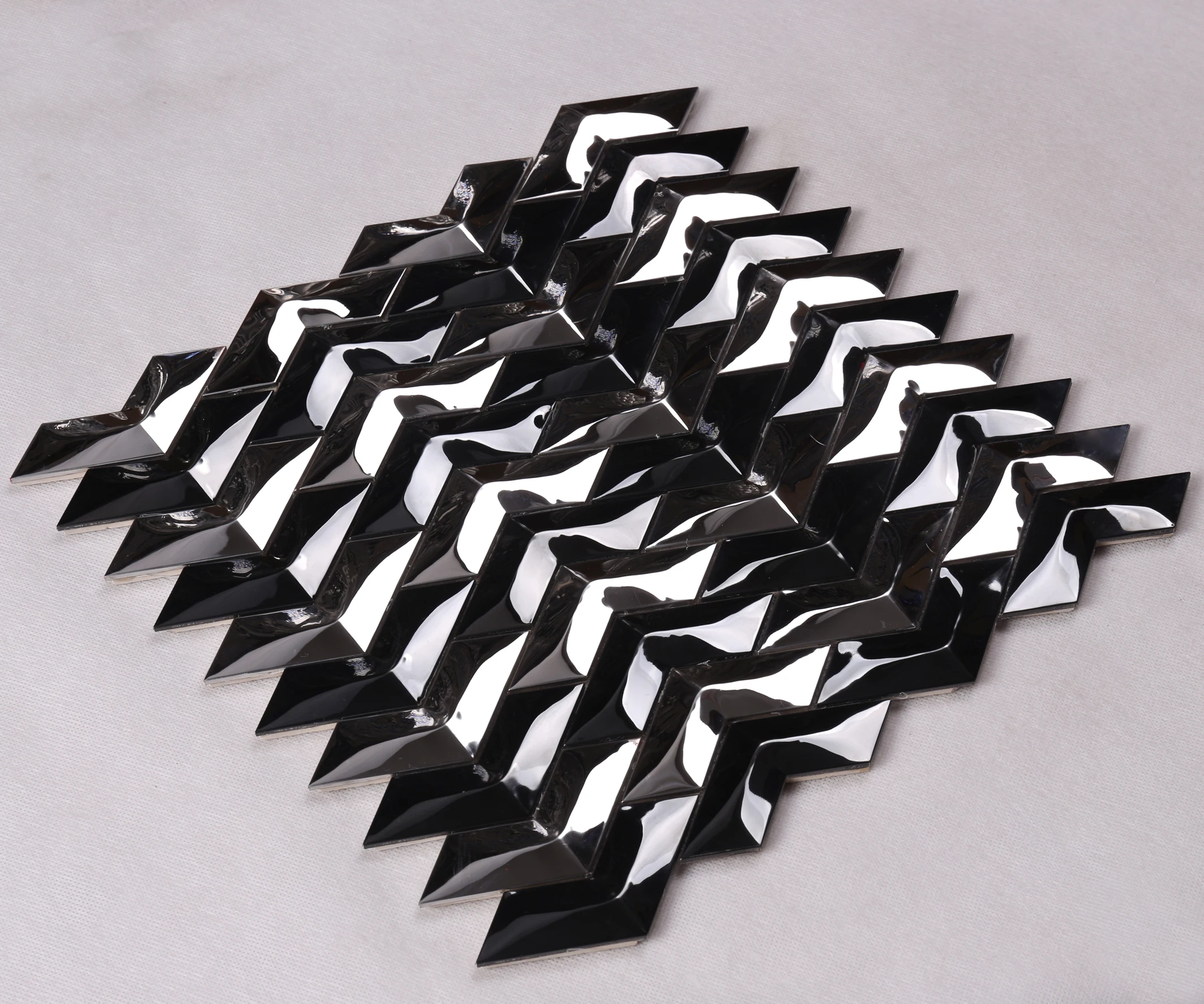 HSW18001 3D Cube Metal Stainless Steel Designer Mosaic Tile