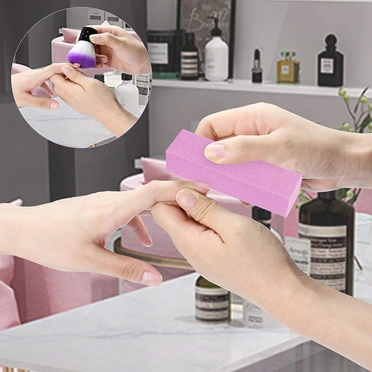 Wholesale Colorful Nail Buffer Block Bulk Tool Shine Squares Sponge Kit OEM Custom Logo Pink Manicure