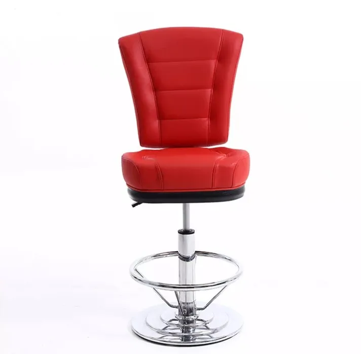 Best seller high quality modern leather stool bar chairs casino swivel red poker chair with castors