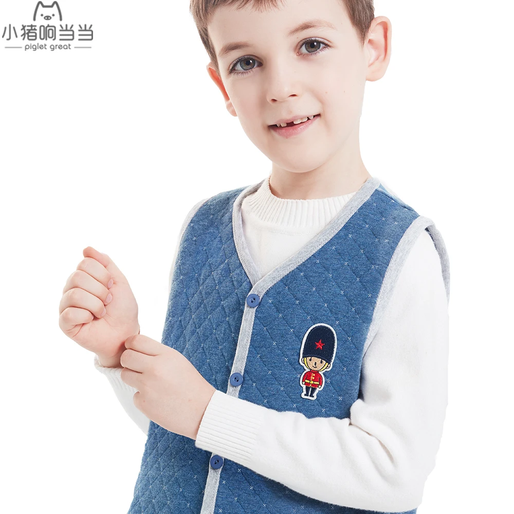 
Cartoon Embroidered confortable cotton sleeveless button baby kids boys girls Vest 