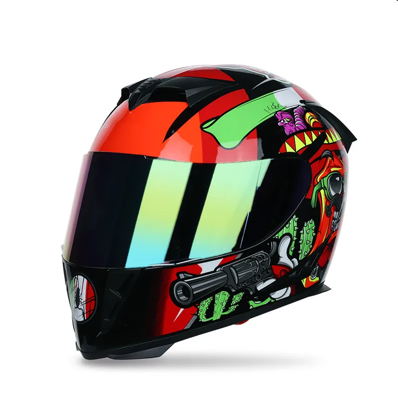 Hot Sale Motorcycle Helmet Night Riding flip up motorcycle helmet with led sticker helmet