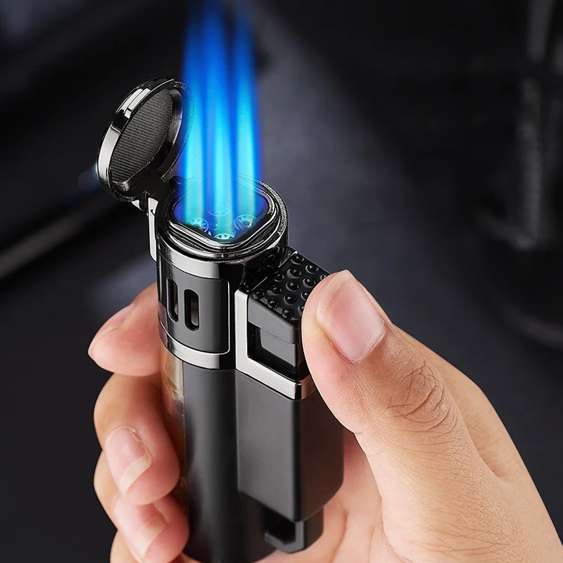 Cigar Gas Lighter Jet Butane Metal Windproof Lighter Cigarette Accessories