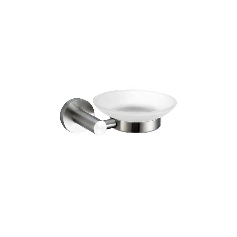 Hot Selling Eco Friendly 304 Stainless Steel Soap Dish Round Bathroom Wall Mounted Soap Dish Holder
