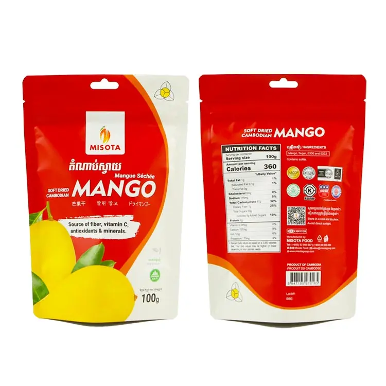Manufacturer OEM Odorless Nuts/ Dates/ Spiecs/ Super Foods Beef Pork Dried Fruits Packing Co Extruded Stand up Foil Pouch PE