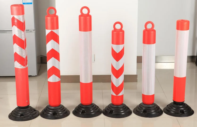 T-top bollard traffic high visibility collapsible plastic road sign post Flexible reflective delineator warning post