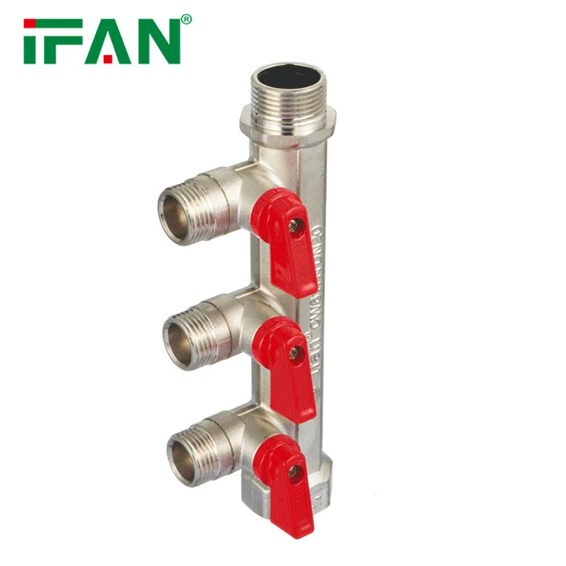 IFAN 2-8 Ways Brass Collectors Plumbing Fitting Underfloor Heating Brass Manifold