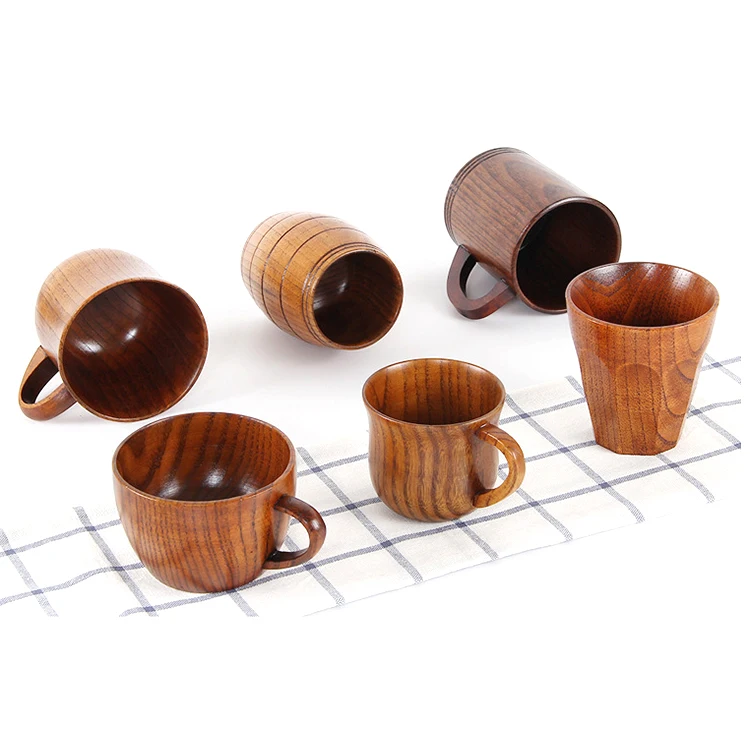 Shengqu Экологически чистая Оптовая Натуральная ручная работа, японская деревянная кофейная кружка, чайная чашка с ручкой