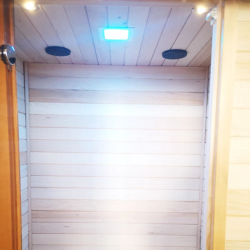 Luxury Traditional Garden Full Body Wet Steam Solid Wooden Sauna Room for 2 People Use