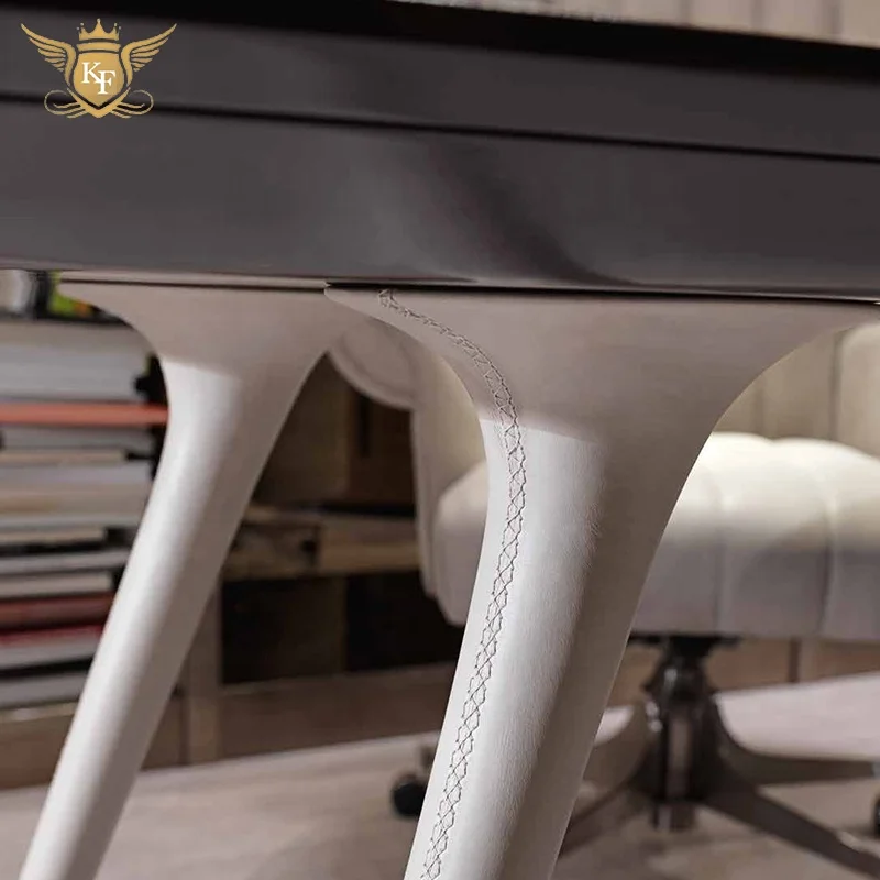 High end creative design luxury home office marble executive office desk ceo manager table with adjustable drawers