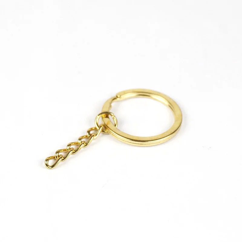 High Quality Manufacture Metal Iron Stainless Steel Light Golden Flat Split Key Rings Diameter 28/30mm