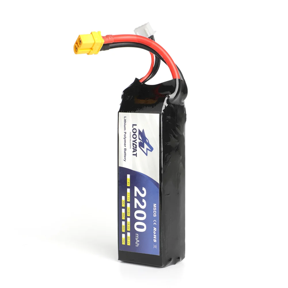 LOOYBAT Professional 2S 3S 4S 7.4V 11.1V 14.8V 2200mAh Lipo Battery 50C Rate Lithium Lipo Battery Pack For RC Racing Car Truck