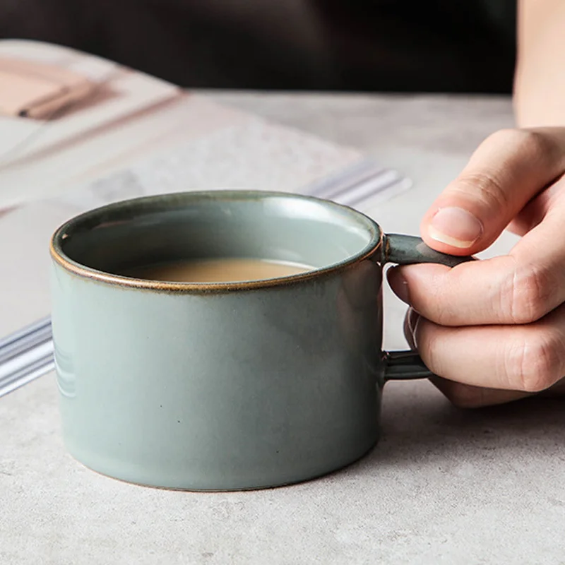 Японская керамическая кофейная чашка в стиле ретро, бокал для вина, чайная чашка, керамические чашки для воды, керамическая чашка для сакэ, чайная чашка, фарфоровые кружки для горячих и холодных напитков