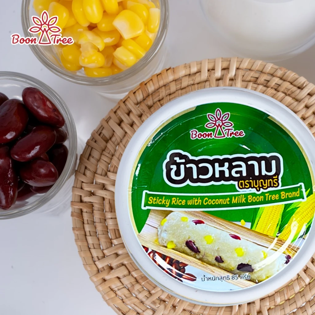 Sticky Rice With Coconut Milk Ready To Eat Can Be Eaten With Ice Cream Ripe Mango Durian Or Thai Desserts Product From Thailand